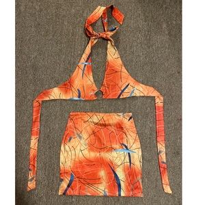 XS Women’s O-Ring Halter and Bodycon Skirt Set